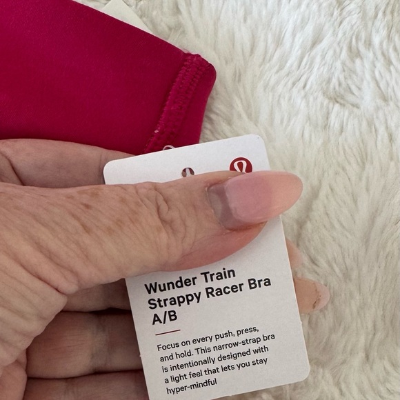 NWT Lululemon Wunder Train Strappy Racer Bra, Passionate Pink, 8, A/B - Picture 5 of 7